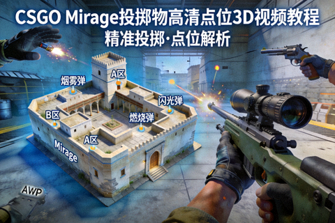 CSGO Mirage投掷物高清点位3D视频教程封面