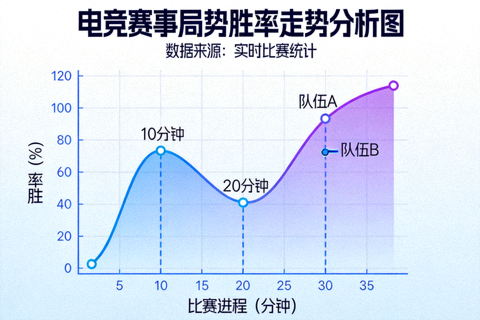 电竞赛事局势胜率走势曲线分析图